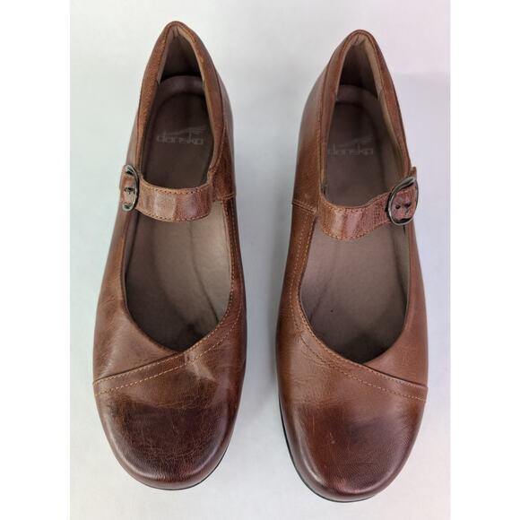 Dansko Fawna Women's 42/11 Brown Leather Mary Jane Comfort Shoes EUC - Picture 7 of 9